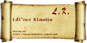 Láncz Klaudia névjegykártya