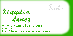 klaudia lancz business card