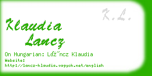 klaudia lancz business card